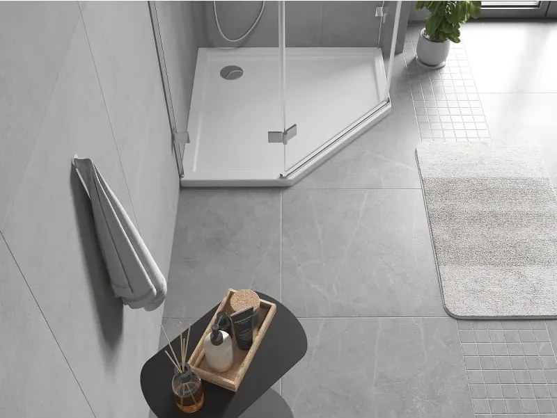 Mexen Flow piatto doccia pentagonale slim 80 x 80 cm, bianco lucido - 46P108080