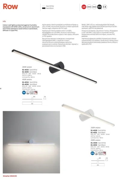 Redo 01-4034 - Illuminazione a LED per specchi da bagno ROW LED/18W/230V 90 cm IP44 bianco
