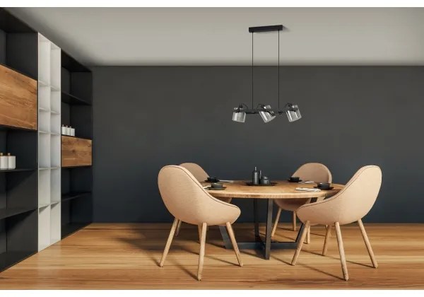 Eglo 780478 - Lampadario a sospensione con filo CALERINO 3xE27/40W/230V nero