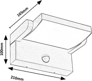 Brilagi-LED Applique da esterno con sensore ANKLE LED/18W/230V 4000K IP65
