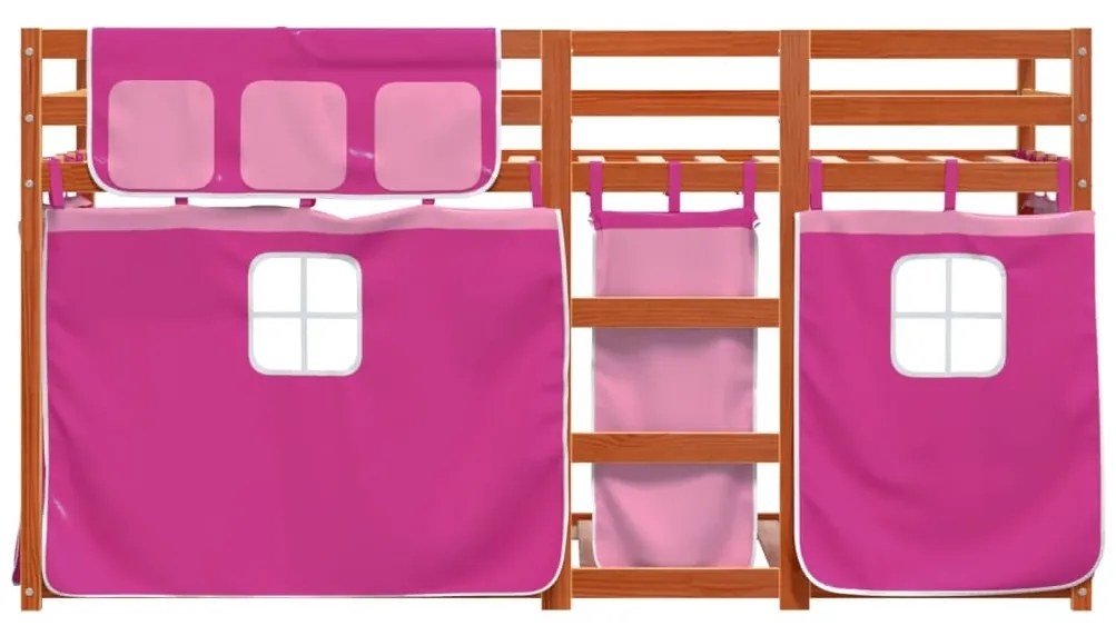 Letto a castello senza materasso rosa 90x200 cm legno di pino