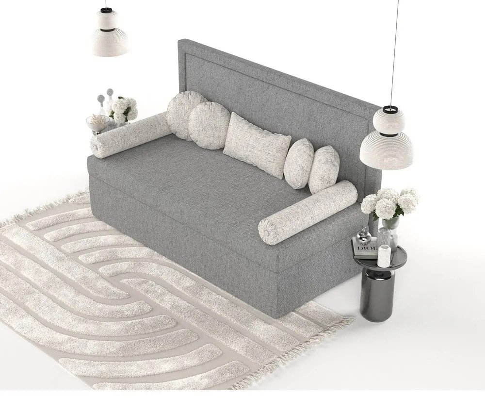 Letto singolo imbottito grigio 80x200 cm Scala - Maison de Rêve