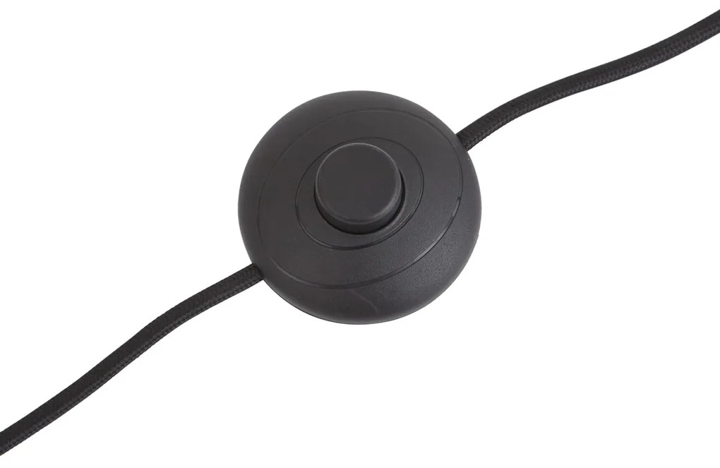 Lampada da terra di design nera con vetro fumé - Ana