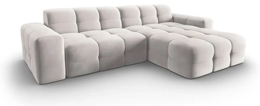 Divano angolare in velluto grigio chiaro (angolo destro) Kendal - Micadoni Home