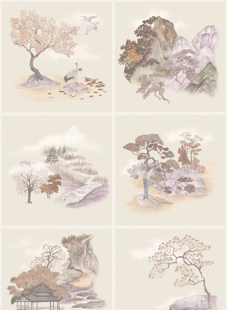 Cole & Son Carta da parati Tile Toile - Autumnal