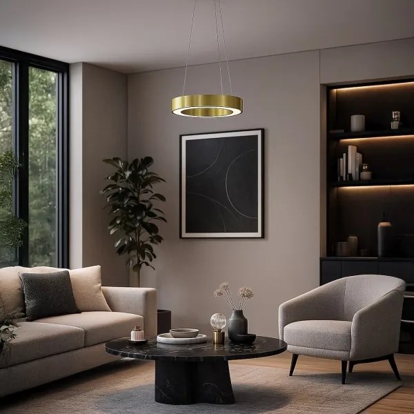 Lampada a sospensione LED su cavo UNION LED/40W/230V 3000/4000/6500K Ø 40 cm dorata