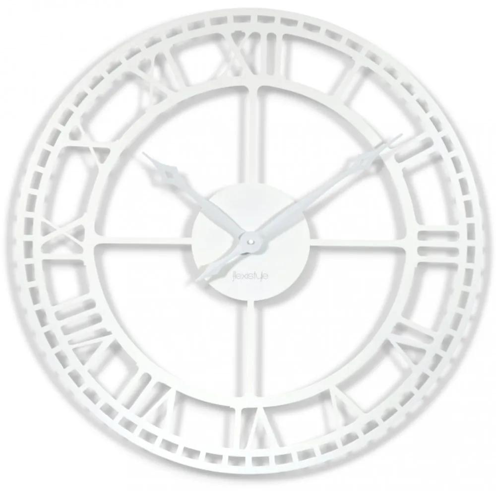Orologio da parete in metallo bianco vintage 80 cm