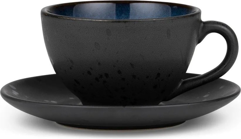 Tazzina per cappuccino nera/blu in ceramica 240 ml Gastro Dark Blue/Black – Bitz