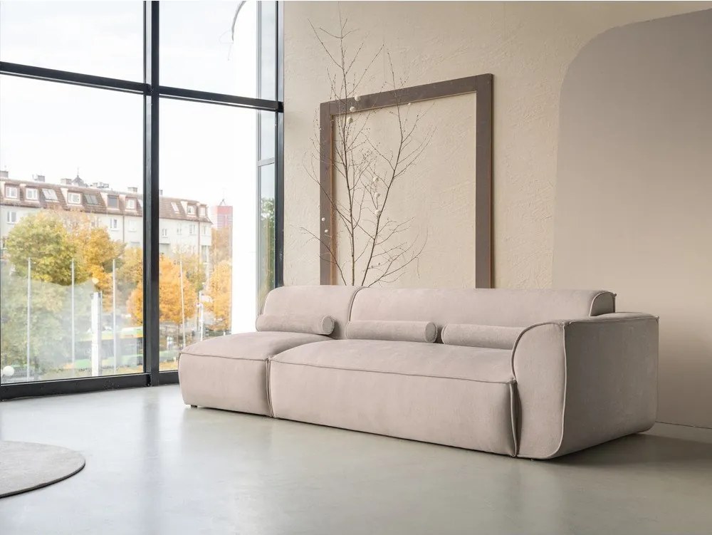 Chaise lounge componibile beige (con penisola a destra) Flex Felix – Miuform