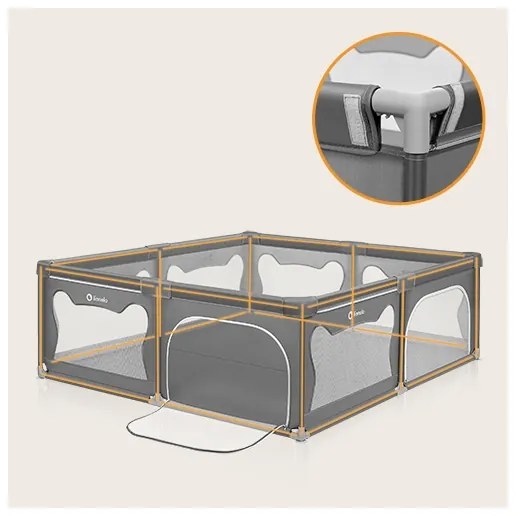 Lionelo - Box giochi WILLOW XL grigio