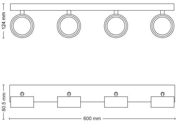 Philips - Faretto LED BRACIA 4xLED/5,5W/230V nero