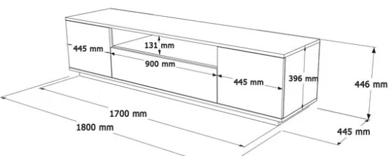 Composizione Da Soggiorno Mobile TV Con Tavolino E Madia Bianco E Rovere Frame