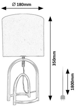Rabalux 74075 - Lampada da tavolo GISAYA 1xE14/25W/230V
