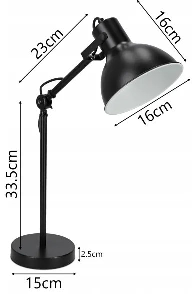 Lampada da tavolo 1xE27/40W/230V nera