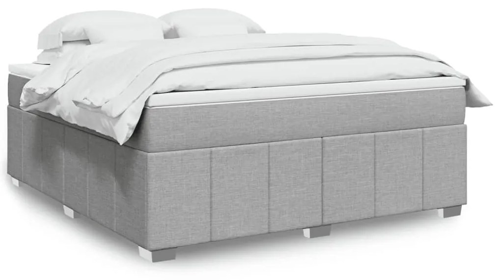 Giroletto A Molle Con Materasso Grigio Chiaro180x200 Cm Tessuto /