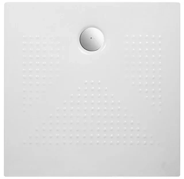 Piatto doccia quadrato 80x80 H3 cm in ceramica bianco opaco con antiscivolo Ruy
