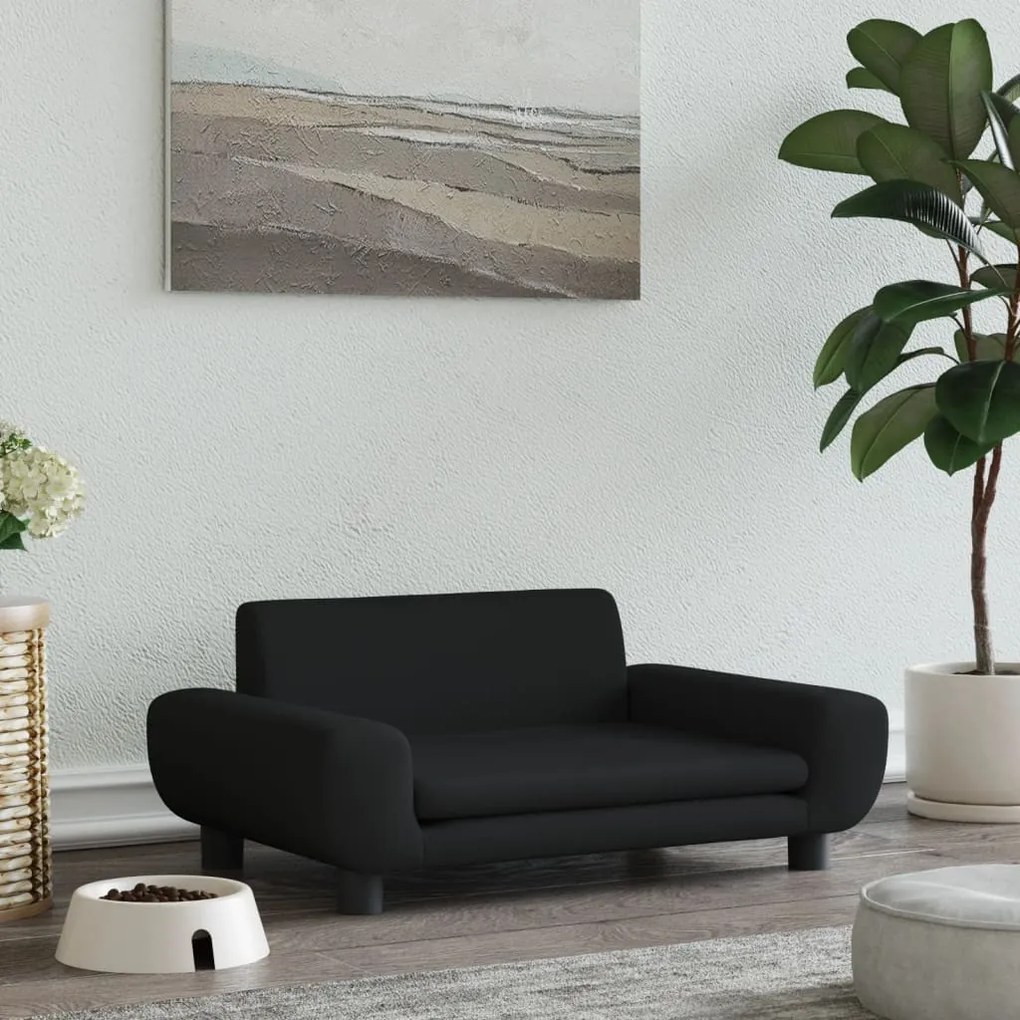 Lettino Per Cani Nero 70x45x33 Cm İn Velluto /