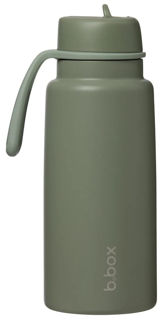 Bottiglia termica in acciaio inox con cannuccia 1l - olive