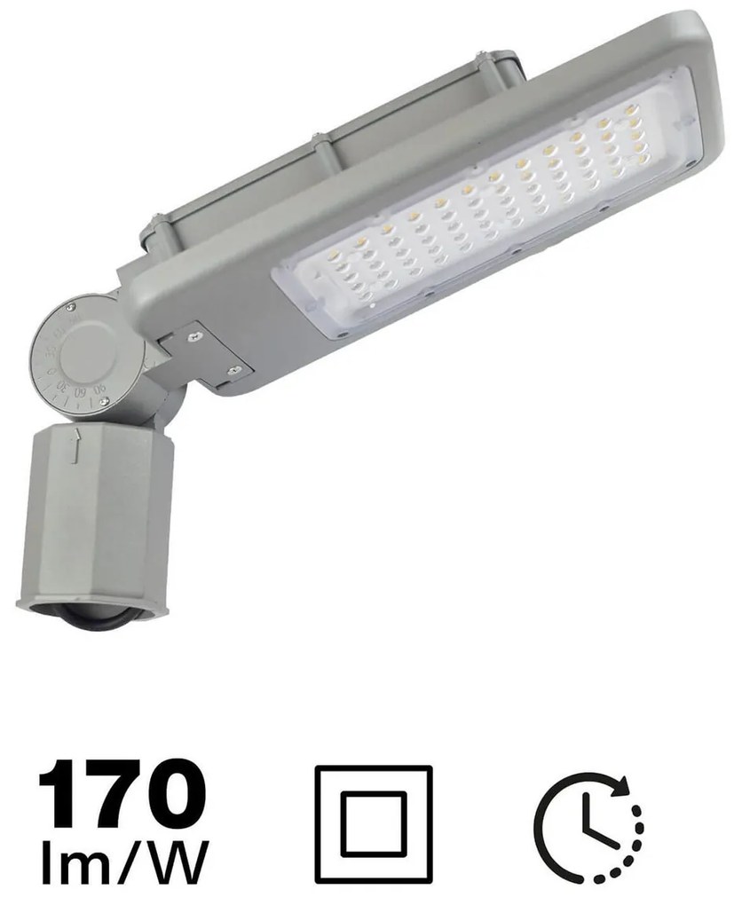 Armatura Stradale LED 40W Programmabile Classe II con driver Philips Colore Bianco Freddo 5.000K