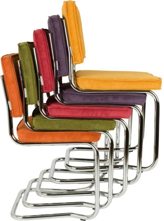 Sedie da pranzo in set grigie in imbottito a dondolo 2 pz Ridge Kink Rib – Zuiver