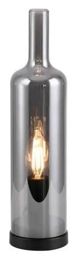 JUST LIGHT. 14006-25 - Lampada da tavolo BOTTLE 1xE14/25W/230V nero/vetro fumé