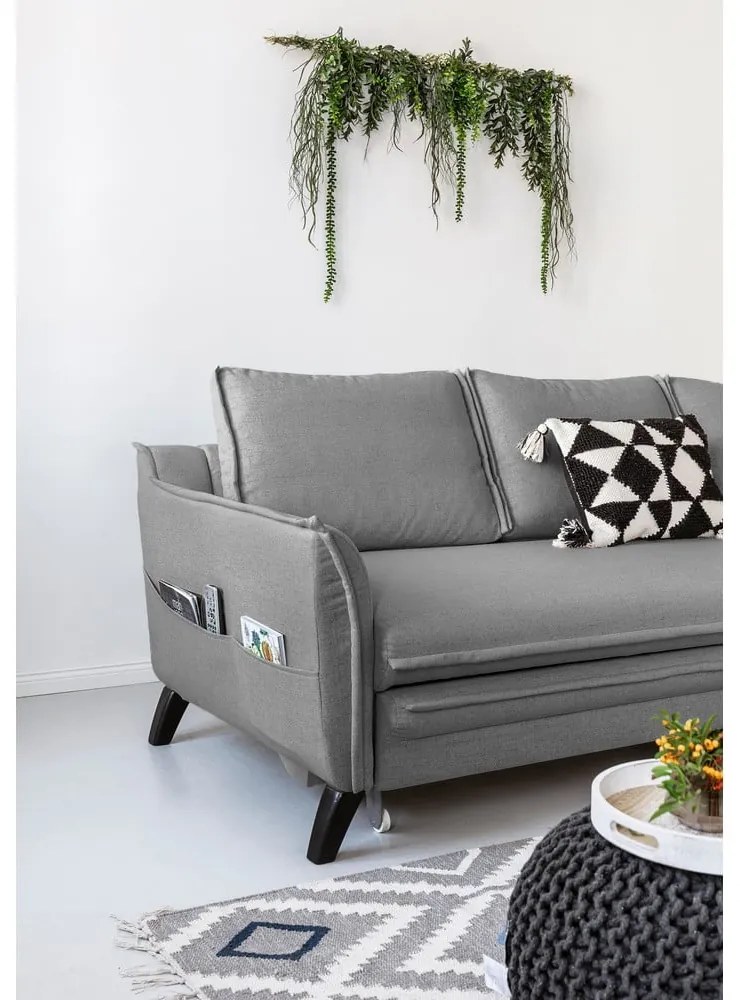 Divano letto grigio ad angolo, angolo destro Charming Charlie - Miuform