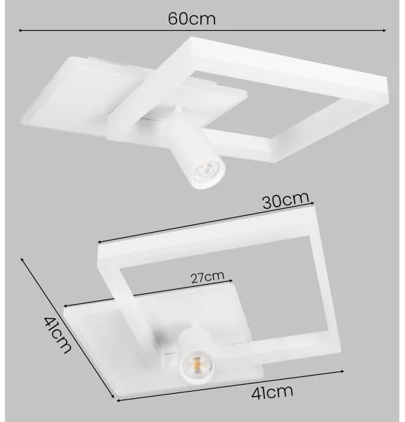 LED Plafoniera LED/38W/230V + 1xGU10/30W bianca