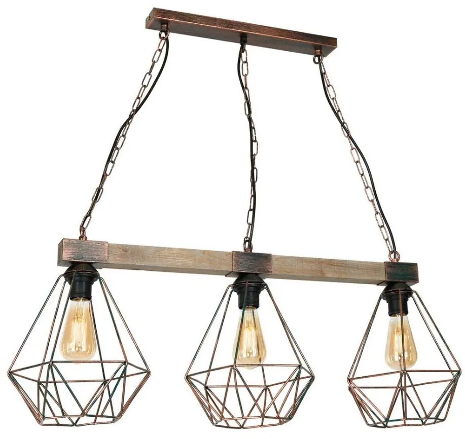 Lampadario a sospensione con catena HAKON 3xE27/60W/230V