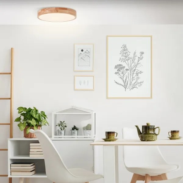 Brilliant - Plafoniera LED SLIMLINE LED/22W/230V Ø 39 cm, legno di gomma