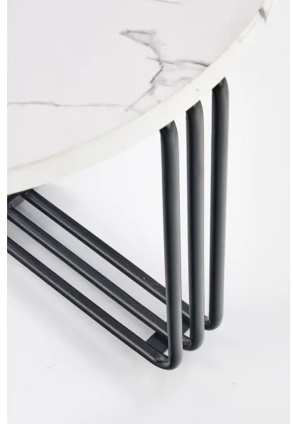 Tavolino ANTICA 41x55 cm nero/marmor decor