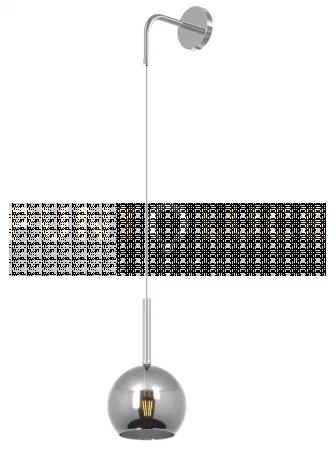 Applique cromo 1 luce piccola vetro cromo 1155cr-a-cr