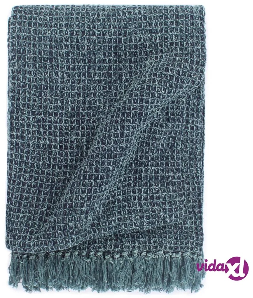 vidaXL Copriletto in Cotone 160x210 cm Indaco