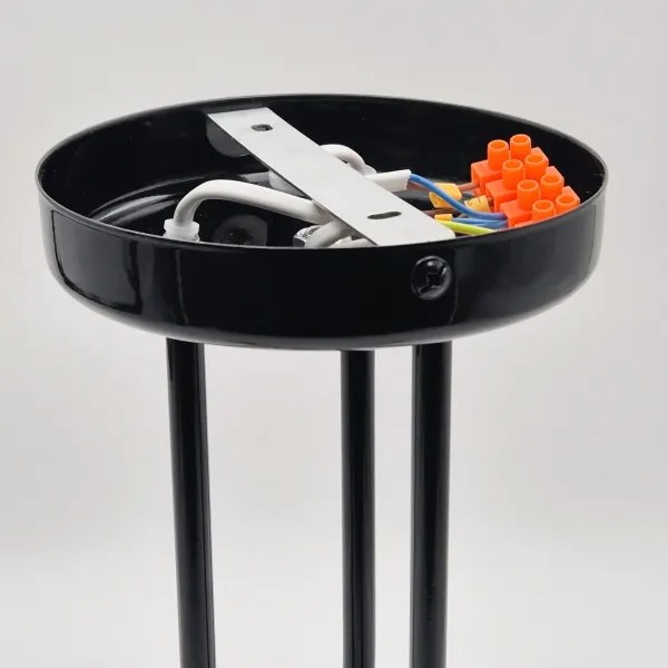 Lampadario a sospensione con supporto rigido PRIYA 3xE27/15W/230V nero