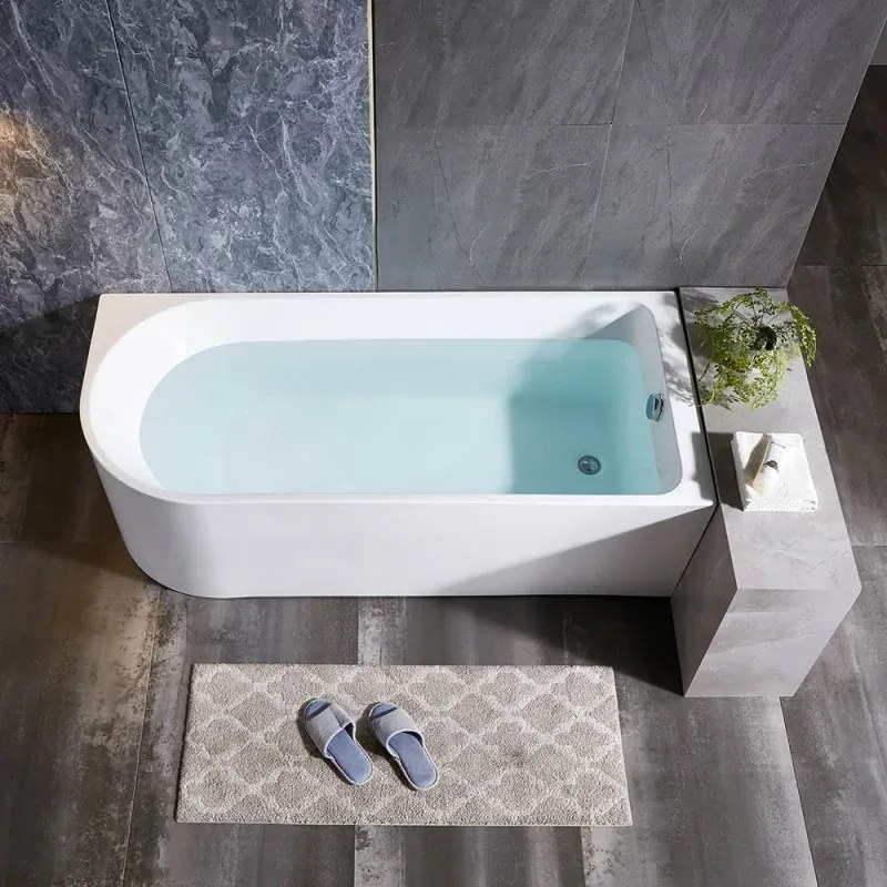 Vasca da bagno angolare lato sinistro 75x170 cm scarico incluso Corinne