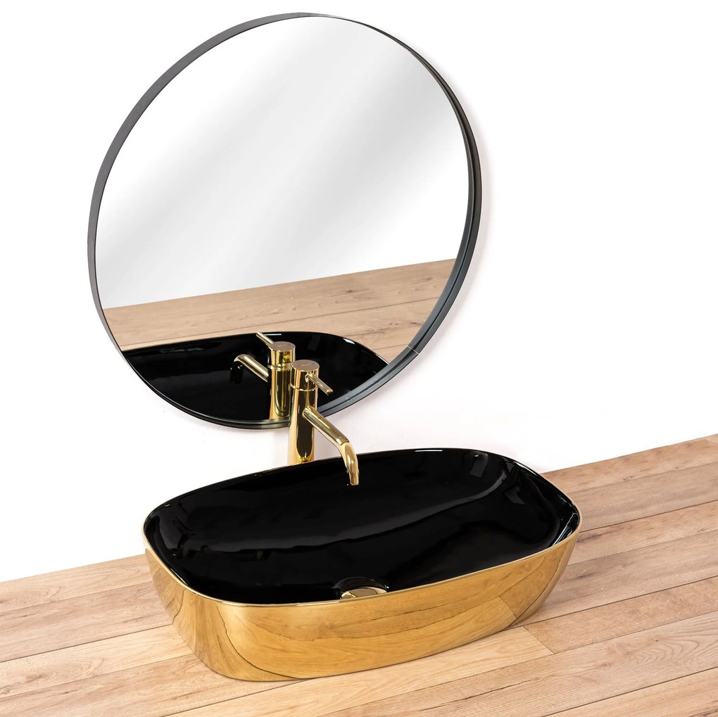 Lavabo da appoggio in ceramica Rich Gold/Black