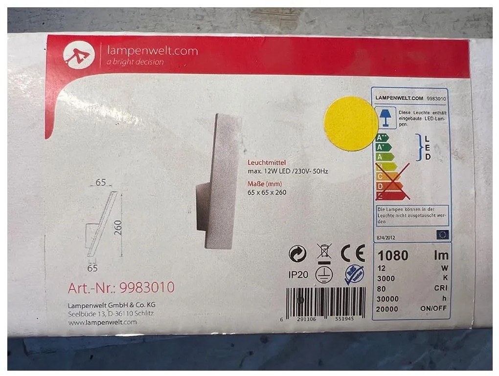 Lampenwelt - Applique a LED ISSA LED/12W/230V