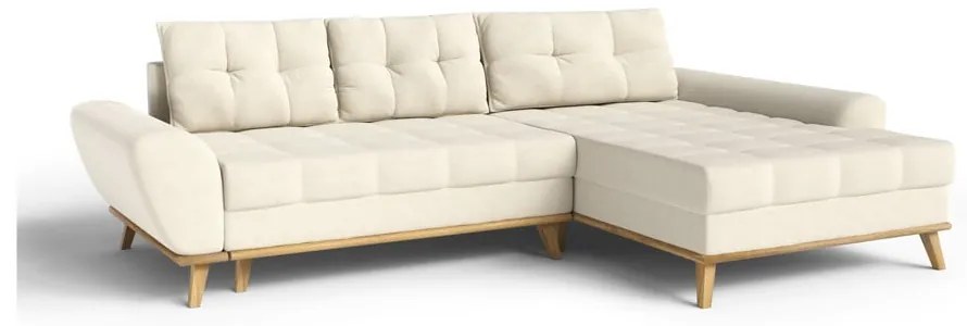 Divano letto angolare crema (penisola a destra) Balitco - Ropez