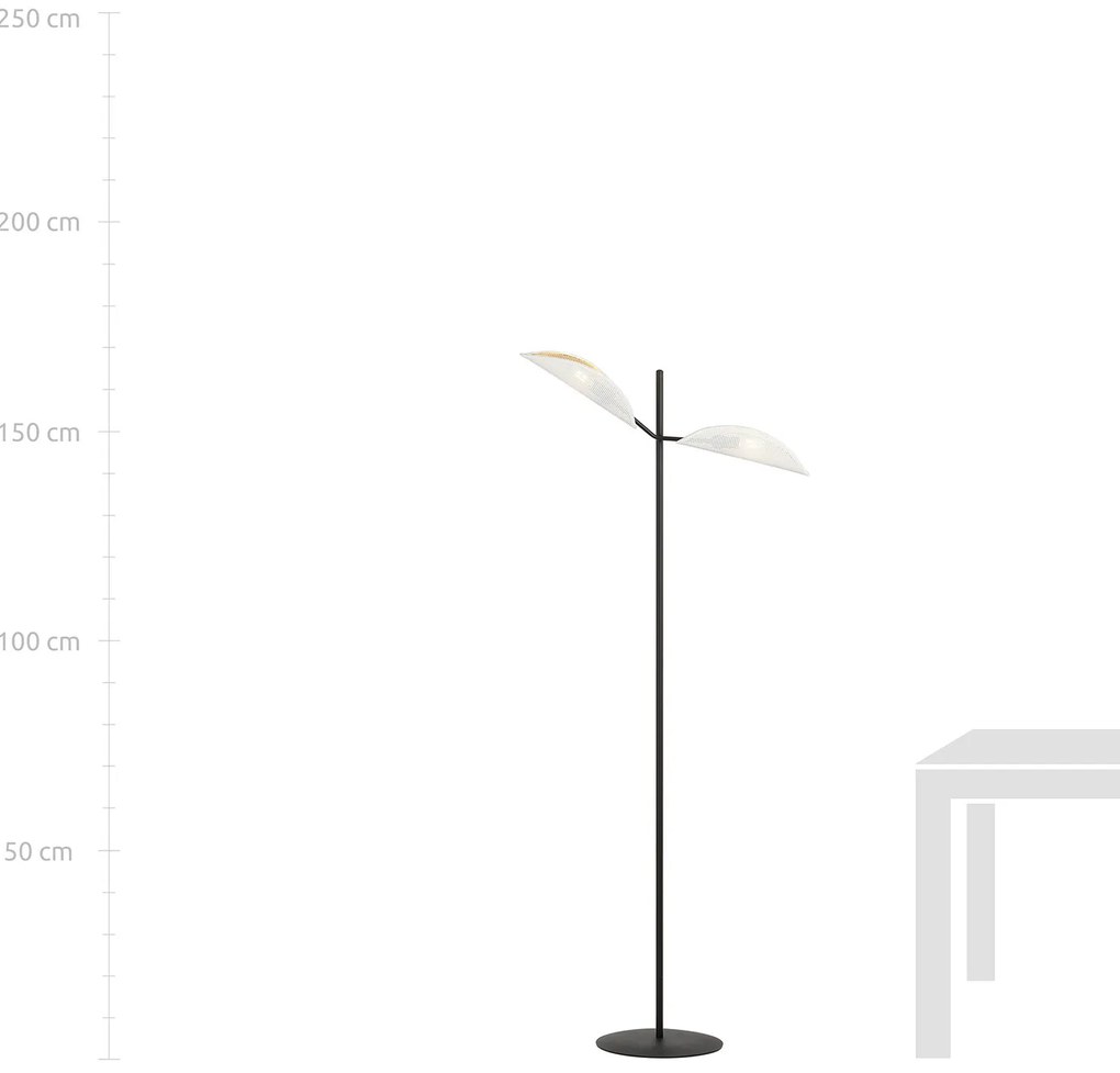 Piantana Moderno Eridano Acciaio Nero 2 Luci E14 Ip20