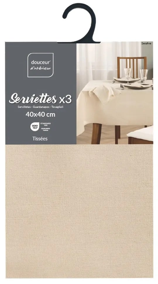 Set di tovaglioli 3 pz 40x40 cm Serafine – douceur d'intérieur