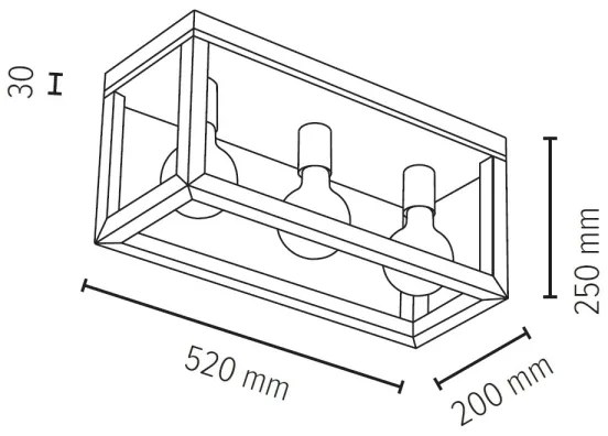 Spot-Light 9154374 - Plafoniera KAGO 3xE27/60W/230V rovere opaco
