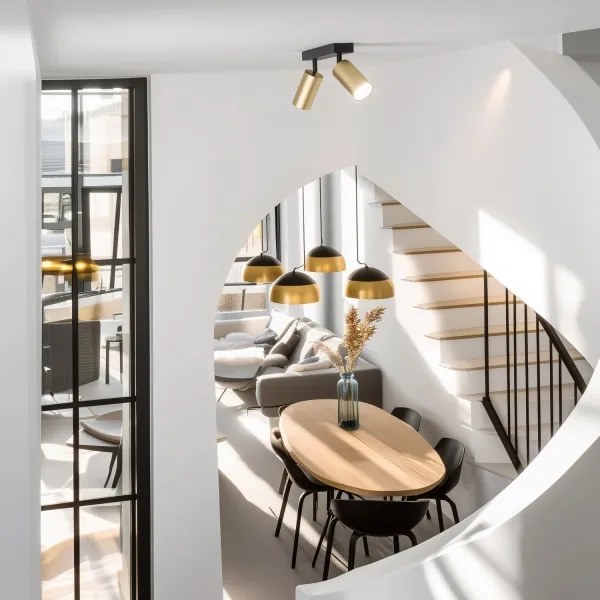 Brilagi - Faretto dimmerabile a LED RGBW SELE GOLDEN 2xGU10/4,8W/230V nero/oro