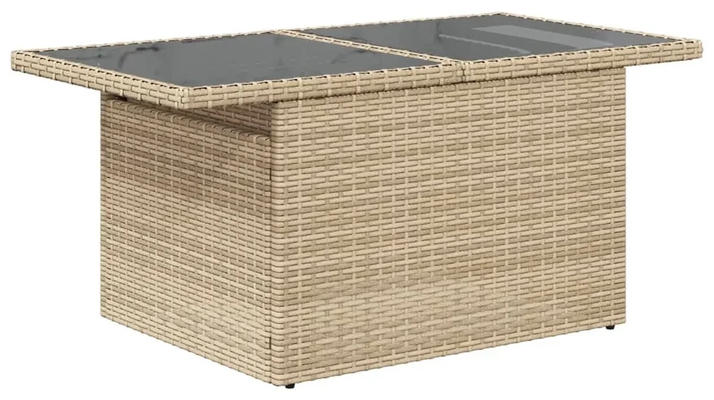 Set divano da giardino 9 pz con cuscini beige in polyrattan