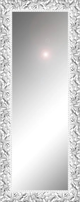 Specchio Atena rettangolare in legno bianco argento 125 x 40 cm