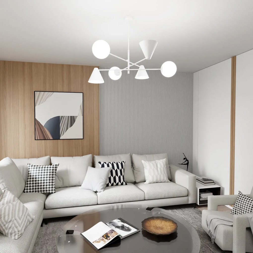 Lampadario a sospensione HERMES 6 White