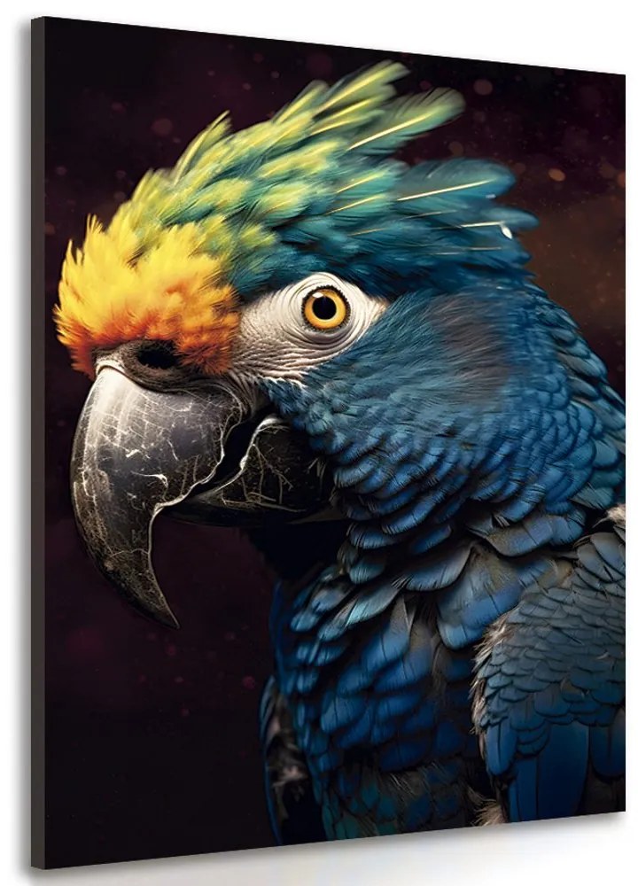 Quadro su tela – Pappagallo blu-oro