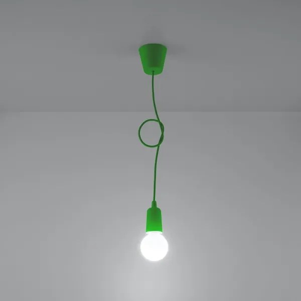 Lampadario su filo DIEGO 1xE27/60W/230V verde