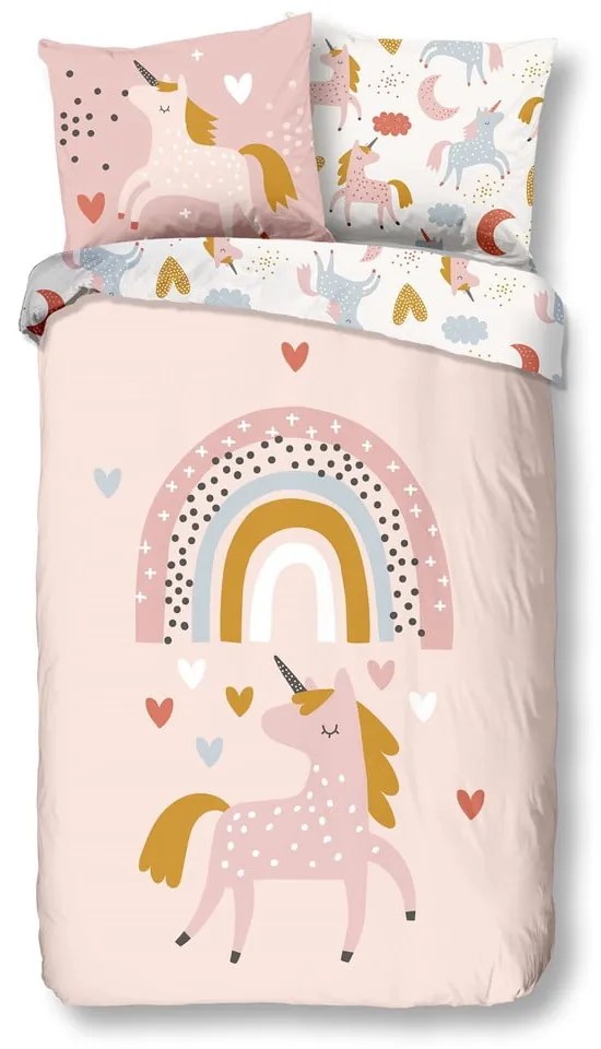 Biancheria da letto in cotone per bambini Unicorno, 140 x 220 cm - Good Morning