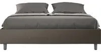 Letto Matrimoniale Sommier 160x210 cm con Rete e Contenitore Azelia Cappuccino