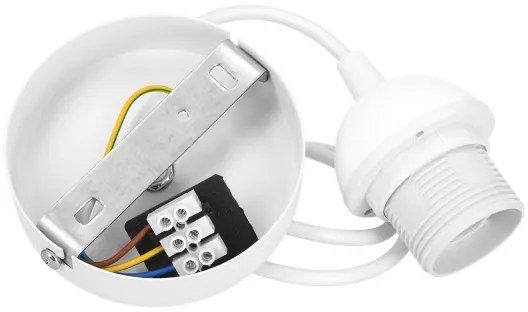 Lampadario a sospensione con cavo NATIA 1xE27/60W/230V bianco/marrone
