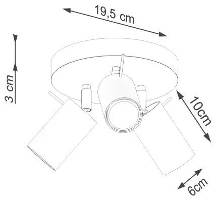 Sollux SL.1509 - Faretto RING 3xGU10/10W/230V rosso